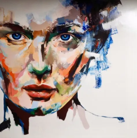 40-12 — Peinture à l'huile originale (original oil painting) — Série des visages évanescents par Olivier Talon, French painter à L'Isle-sur-la-Sorgue