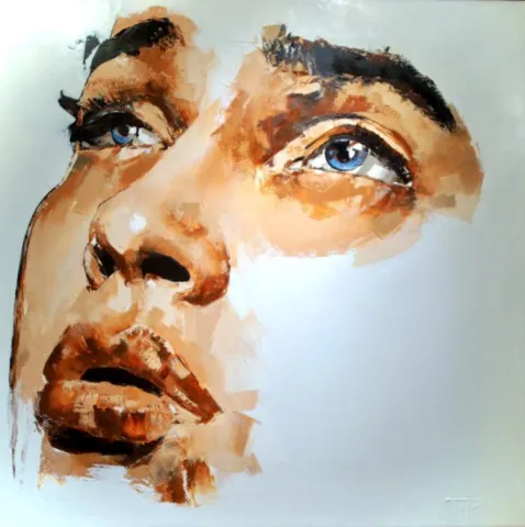 CKL — Peinture à l'huile originale (original oil painting) — Série des visages évanescents par Olivier Talon, French painter à L'Isle-sur-la-Sorgue